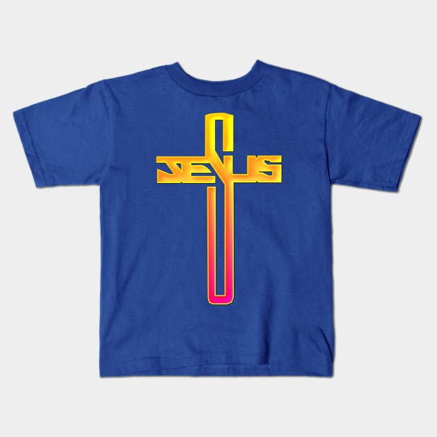 Jesus Cross Kids T-Shirt by AlondraHanley